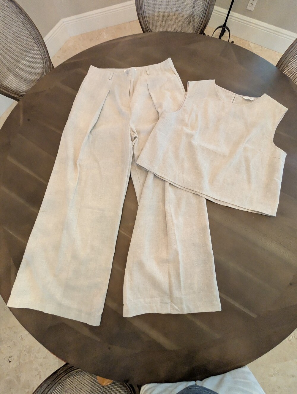 Linen Blend Set | Beige | XL | Effortless Elegance
